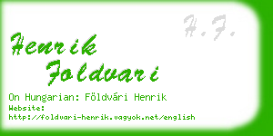 henrik foldvari business card